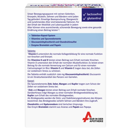 Abbildung der Produktverpackung Doppelherz system GLUCOSAMIN 1200 DUO Rückansicht